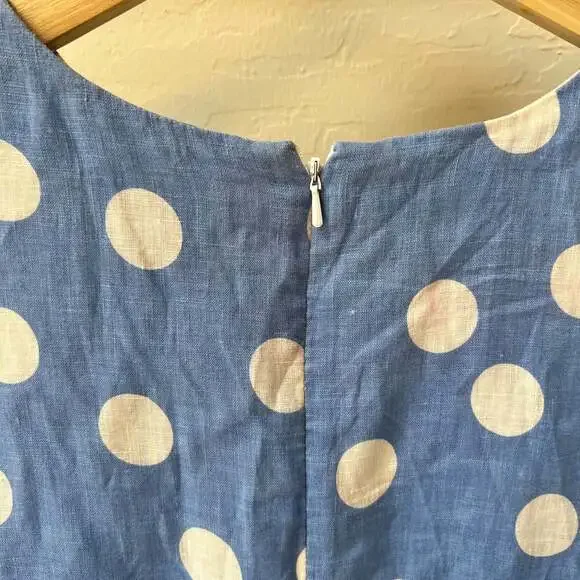 Island Company Women's Blue/white Dot Classic Shift Dress Sleeveless Size Small - Picture 6 of 10